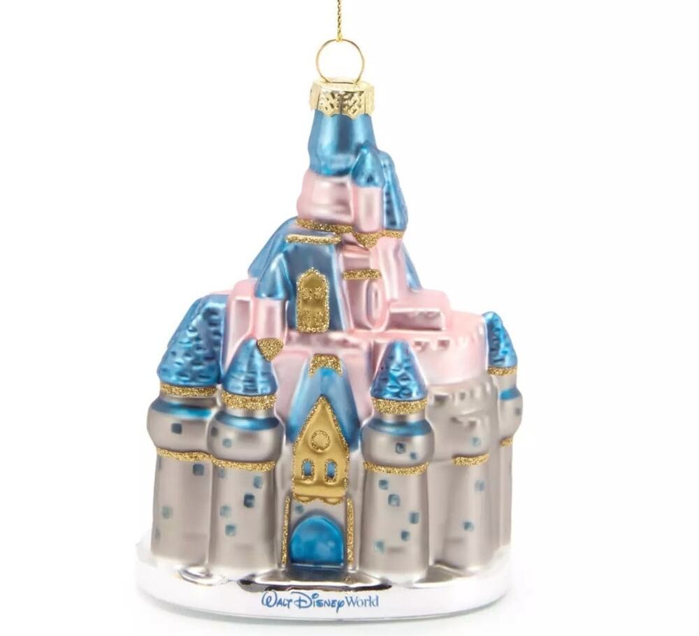 Disney World Cinderella Castle Glass Ornament Christmas Decor NEW